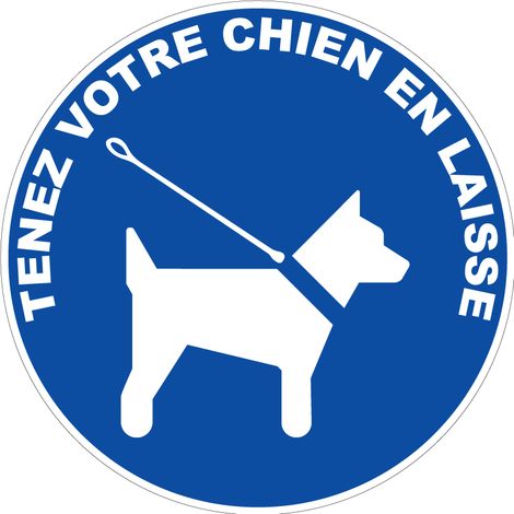 Novap – Panneau d'obligation de tenir son chien en laisse – Polystyrène choc Ø180mm – Résistant aux chocs et UV – 4041544