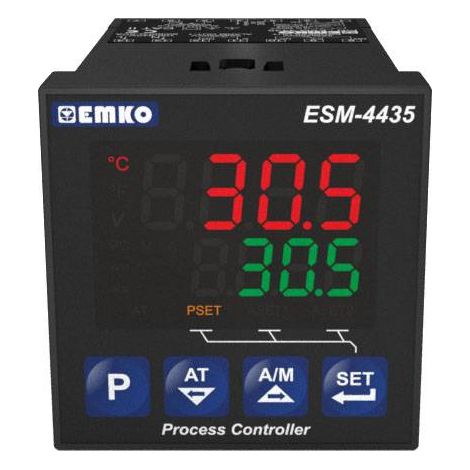Emko ESM-4435.1.20.0.1/01.01/0.0.0.0 2 points, P, PI, PD, PID Régulateur de température Pt100, T, J, K, R, S -200 à 1700 °C Relais 5 A (L x l x H) Y353212 (1/5)