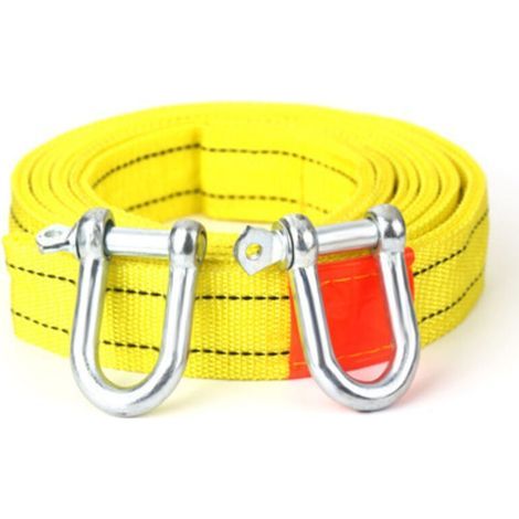 Corde de treuil électrique pour voiture 5M 5T Corde de remorquage pour véhicule tout-terrain avec crochet en forme de U Sangle de remorquage pour voitures Camion Remorque SUV (1/5)