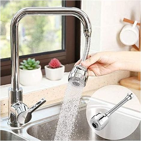 Water Saving Filter Nozzle, 360 Degree Swivel Kitchen Faucet Head, 2 Modes Adjustable Shower Head Filter Sprayer for Kitchen and Bathroom (Silver) (1/5)