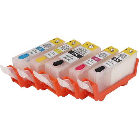 Cartouches d'encre de remplacement pour Canon 220-221 (cartouches de recharge 5 couleurs) (1/5)