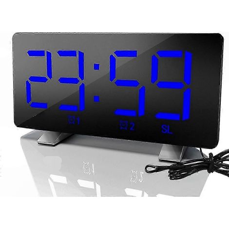 LED-Digitalwecker mit LCD-Projektion, FM-Radio, Doppelalarm, Schlummerfunktion, Timer, grüner Hintergrundbeleuchtung, 1 Stück (1/5)