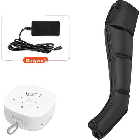 Sistema di massaggio a compressione d'aria, sollievo mirato per le gambe, comandi personalizzabili, nero (1/2)