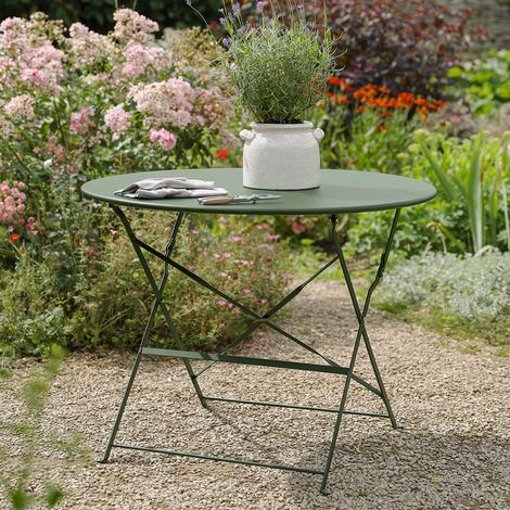 Garden Trading Rive Droite Bistro Dining Table Large Thistle Green 90cm Outdoor (1/2)