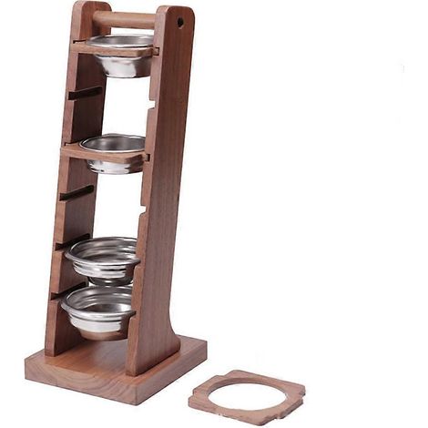 Porte-filtre à café expresso - Noyer noir, support de rangement pour bol à café moulu, support de rangement pour panier à café expresso A (1/5)