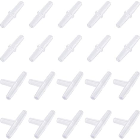 Lot de 40 raccords de valve d'aération pour aquarium, tuyau en plastique blanc, accessoires pour pompe à air d'aquarium, raccord en T 3 voies et droit (1/5)