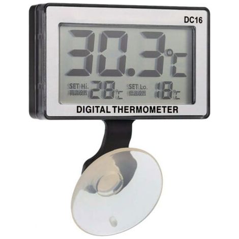 Thermomètre Digital Lcd Submersible Ventouse Alarme Haut Bas Aquarium Poissons