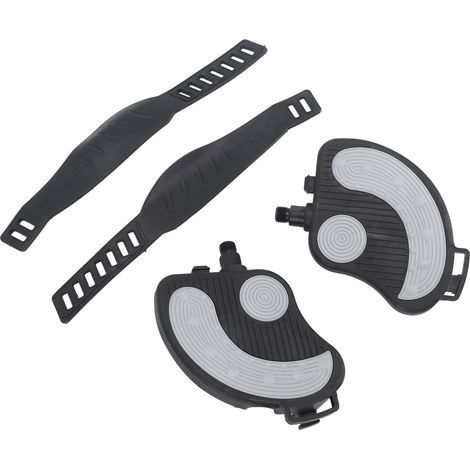 Pedale für Heimtrainer mit Riemen aus PP, PVC und Edelstahl, universell und verstellbar, für Heimtrainer oder Fitnessstudios. (1/5)