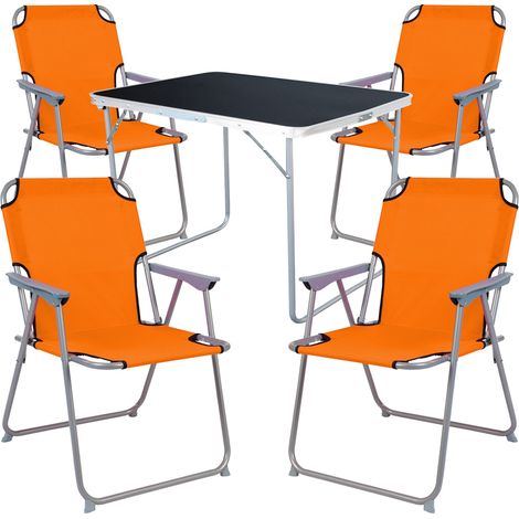 5-tlg Campingsessel Orange + Campingtisch-MMC330871B+4xMPO2600O (1/4)