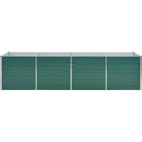 INLIFE Lit surélevé de jardin Acier galvanisé 320x80x77 cm Vert (1/5)