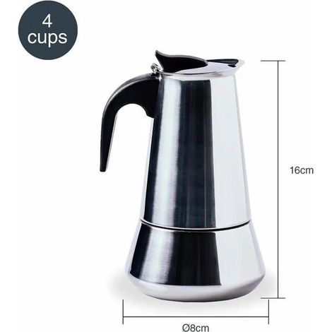 Cafetera lacor Acero inoxidable 1 litro 4 tazas