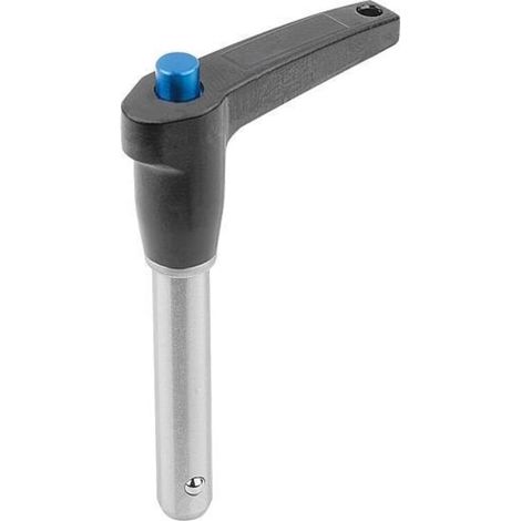 KIPP Kugelsperrbolzen mit L-Griff 10mm 40mm Edelstahl Aluminiumdruckguss schwarz blau (1/3)