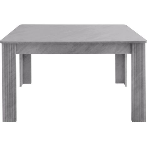 Table à manger rectangulaire en bois d'épaisseur MDF avec pieds robustes, design moderne, finition imitation béton (1/5)
