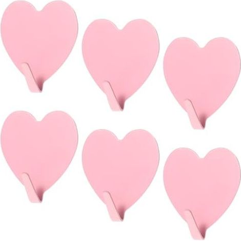 6 Crochets Adhésifs en Forme de Cœur, Acier Inoxydable Rose Doré, Patères Décoratives pour Porte, Couloir, Salle de Bain, Cuisine et Bureau (1/4)