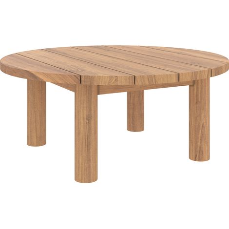 Table basse ronde de jardin en bois de teck massif D80 cm - AURLAND