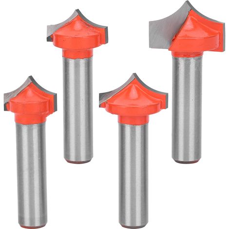 Ensemble de 4 Fraises à Queue de 8mm pour Défonceuse, Gravure sur Bois et Affûtage - Outils de Coupe Précision (1/5)