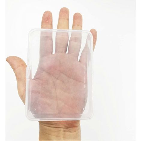 boîte de rangement rectangulaire transparente en plastique avec couvercle (1/5)