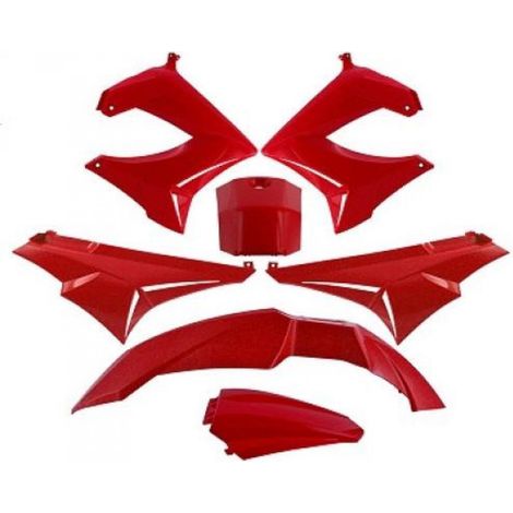 Kit carénage TNT 7 pièces rouge pour moto Derbi 50 Senda après (1/5)