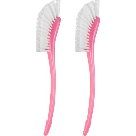 2 Pcs Bouteille Longue Poignée Brosse Pot et Poêle Brosse De Nettoyage Longue Eau De Nettoyage Bouteille Dos Laveur Longue Manipulée Lavez Les Brosses-Rose (1/5)