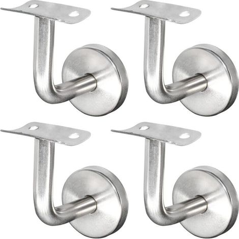 Treppengeländerhalterung aus Edelstahl 304, zur Wandmontage, für Holzhandläufe, silber (4 Stück)