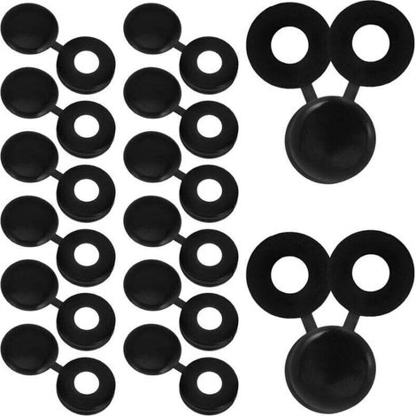 Cache-Vis à Charnière Plastique Noir M4 pour Meubles Bouchons de Protection Intégrés pour Vis Diamètre 4 MM Intérieur 10 MM Lot de 500 Pièces pour Armoires et Étagères (1/5)