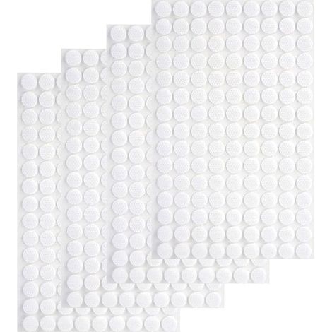 540 Pièces Scratch Autocollant Rond, 10mm Scratch Autocollant Double Face, Pastille Scracht Adhesif, Autocollantes Hook & Loop Pastille Adhesive pour Ménage, Bricolage Et l'artisanat(Blanc) (1/5)