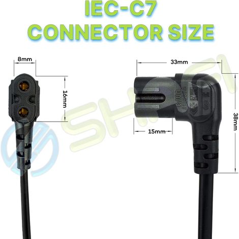 1 Câble d'alimentation 5M Prise EU Connecteur C7 Angle Droit Pour TV Console (1/5)