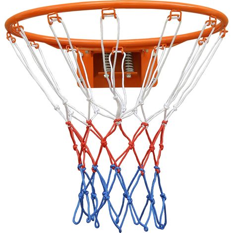 Aro de baloncesto, diseño de doble resorte, revestimiento resistente a la intemperie, color naranja. (1/2)