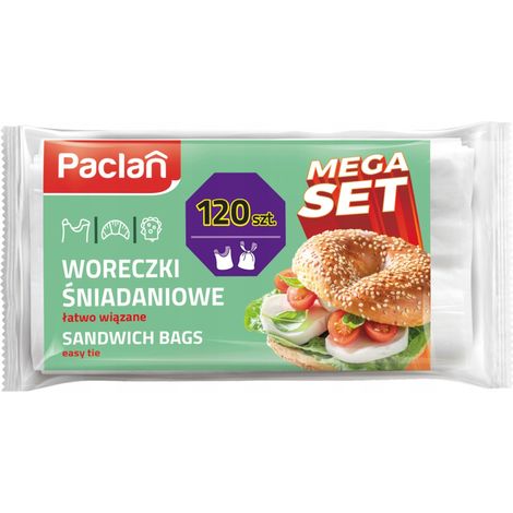 Sacchetti per il pranzo a forma di U, confezione da 120 pezzi, facili da chiudere - Paclan (1/2)