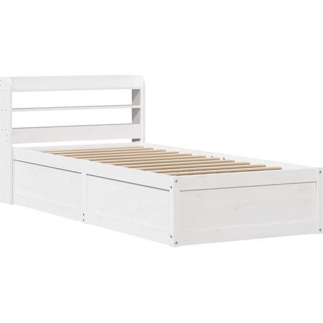Maison Exclusive - Giroletto con Testiera Bianco 90x190 cm Legno Massello di Pino (1/5)