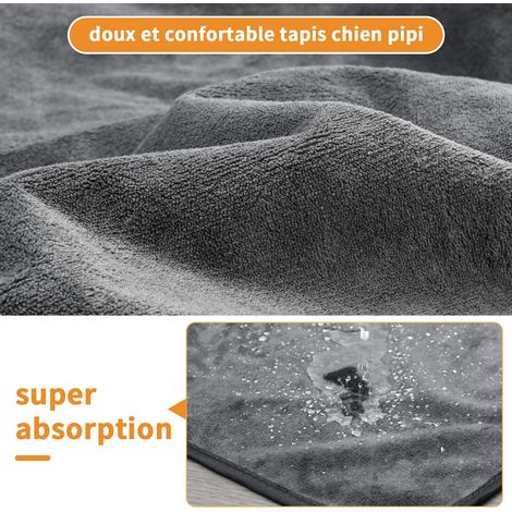 Tapis de Pipi Lavable pour Chien et Chiot Tapis d'Entraînement Absorbant et Imperméable Alèse Réutilisable Antidérapante pour Animaux de Compagnie 100x70cm Lot de 2 (1/5)