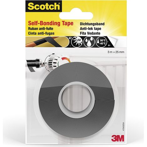 ScotchBlue 4704 Scotch 4704-Nastro di riparazione autosaldante, 25 mm x 3 m, 1 rotolo, colore: Nero, standard