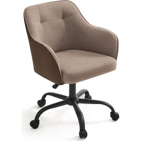Sedia da ufficio sedia girevole seduta comoda ed ergonomica altezza regolabile portata 120 kg struttura in acciaio tessuto effetto lino marrone 120005883