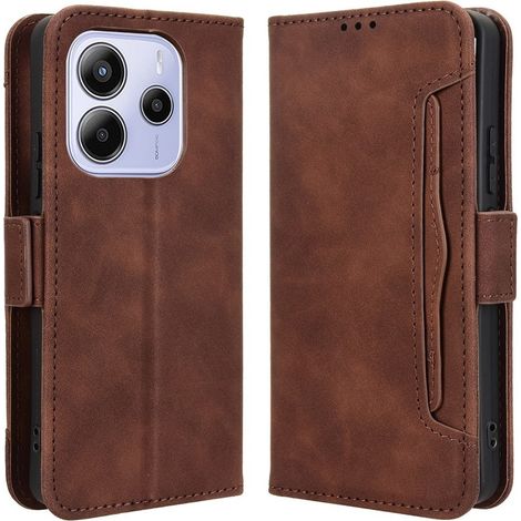 Funda tipo libro para Xiaomi Redmi Note 14 4G, con ranura para tarjeta, color marrón. (1/5)