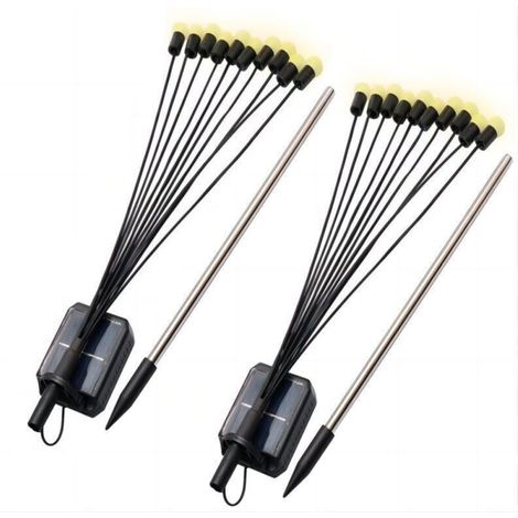 Lampes Lucioles Solaires - Lot de 2 - 8 LEDs - Décoration Paysagère pour Jardin, Allée - Étanches