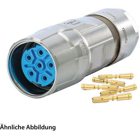 HUMMEL SET inkl. Kontakte M23 Leistung Kabelsteckverbinder, Crimpeinsatz gerade Polzahl 3+4+PE, Buchse Klemmbereich 7,0mm - 12,0mm - 1 Stück