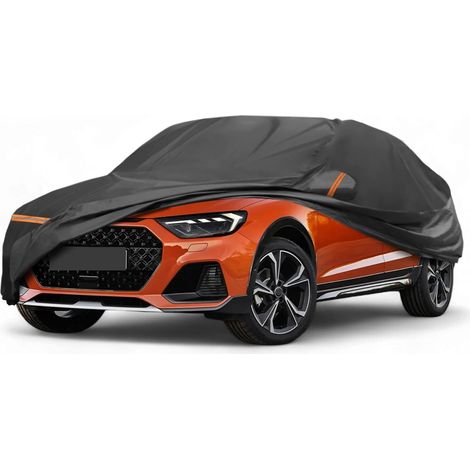 Housse Voiture Étanche pour A1 10-23 1pc PEVA, Coton Spunlace, Noir, Extérieur, Toutes Saisons, Étanche, Coupe-Vent, Protection Solaire Pluie Neige, Fermeture Éclair (1/5)