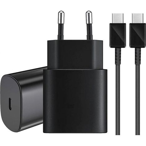 Adaptateur secteur Samsung Laddare 20W + 1M Câble Noir Noir