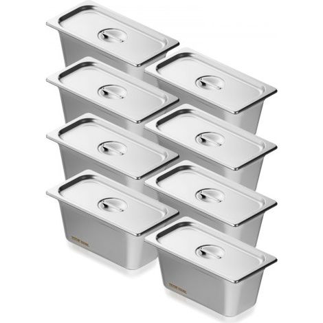Set Contenitore per Alimenti in Acciaio Inox Vassoio 328 x 178 x (1/5)