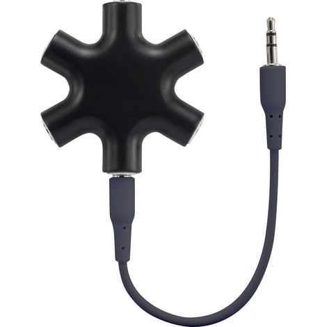 SpeaKa Professional SP-7870556 Jack Audio Adattatore a Y [1x Presa jack da 3.5 mm - 5x Presa jack da 3.5 mm] Nero (1/4)
