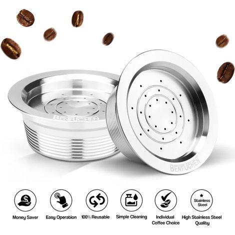 Capsules de café réutilisables en acier inoxydable. Filtre à capsule réutilisable. Compatible avec les machines à café LAVAZZA A MODO MIO JOLIE et LAVAZZA A MODO MIO ESPRIA. (1/5)