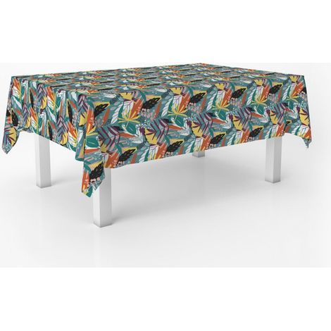 Nappe Toile cirée Lavable rectangulaire 100x140 cm Navia Bleu (1/5)