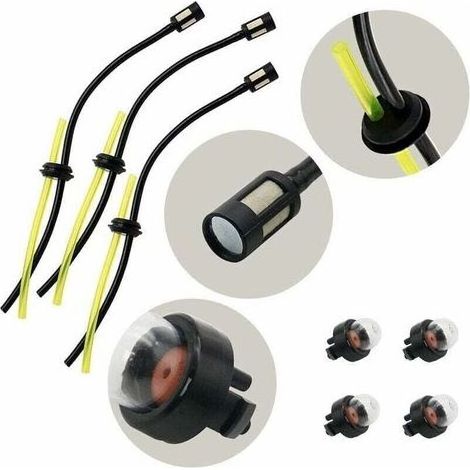 pair Jeu Universel De Durite Essence Et Poire Amorcage (3 Durite Et 4 Poire D'amorçage) Pour Carburateur Debroussailleuse, Pieces Detachees Debroussailleuse,Souffleur,Tronçonneuse, Stihl 025C,McCulloc (1/5)