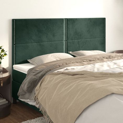 Cabecero Terciopelo Verde Oscuro 180x5x118/128 cm vidaXL (1/5)