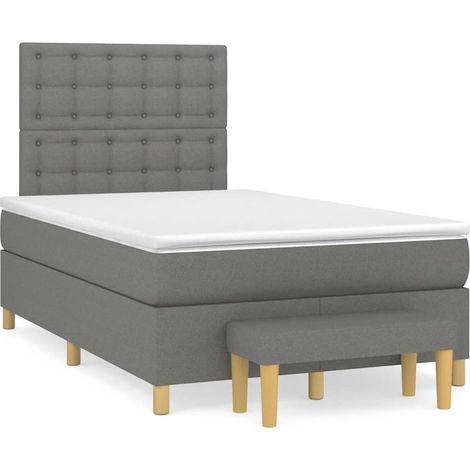 Maison Exclusive - Giroletto a Molle con Materasso Grigio Scuro 120x190cm Tessuto (1/5)