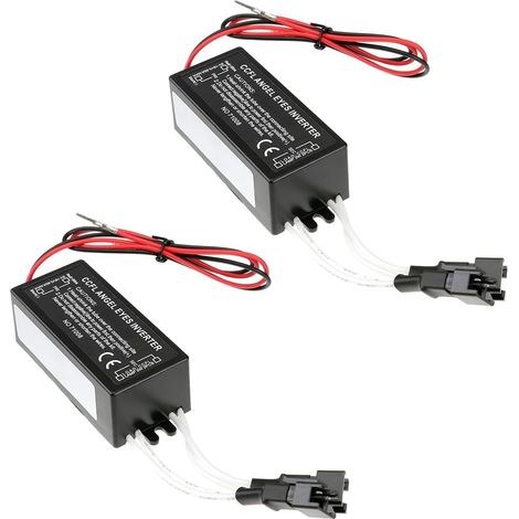 2 Pièces CCFL Inverter Rechange pour Les Yeux d'ange, Kit D'anneaux D'yeux d'ange 12V étanche De Rechange, Ballast Inverseur CCFL Femelle De Rechange pour Anneaux Halo Angel Eyes (1/5)