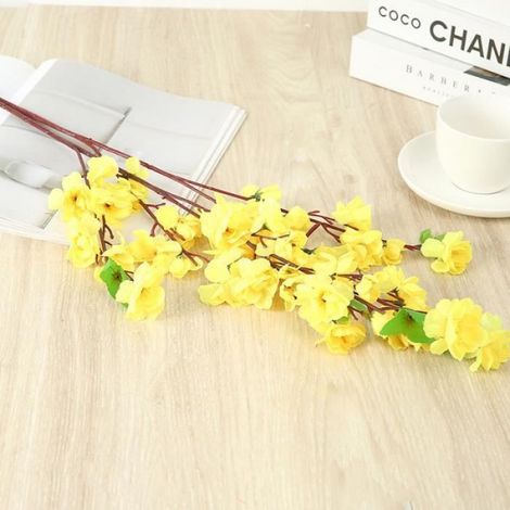 Branche de fleur de prunier artificielle, décoration de la maison, branche de fleur de pêcher, accessoires de mariage-5bouquet (1/3)