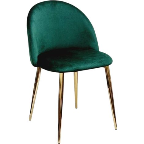 Sedia Velvet in Velluto verde Gambe Robuste Effetto Oro
