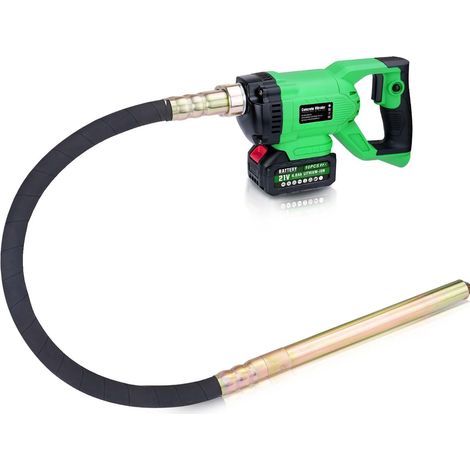 Vibreur Beton sans Fil 850W 1.5M Aiguille Vibrante avec 1x Batterie Pour Beton 6000 U/min Vibrateur à Béton est de 35 mm Vibration Vibreur à Ciment Portable pour Mélanger le Béton
