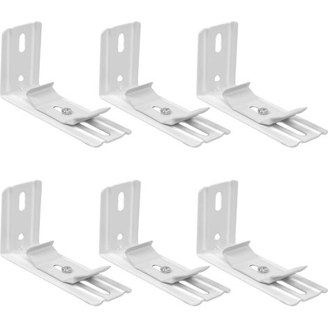Juego de 6 soportes verticales en forma de L para persianas verticales - Longitud: 7,6 cm - Ancho del riel: 38 mm - Clips de fijación externos (1/5)
